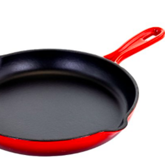 MegaChef Round 10.25" Enameled Cast-Iron Skillet