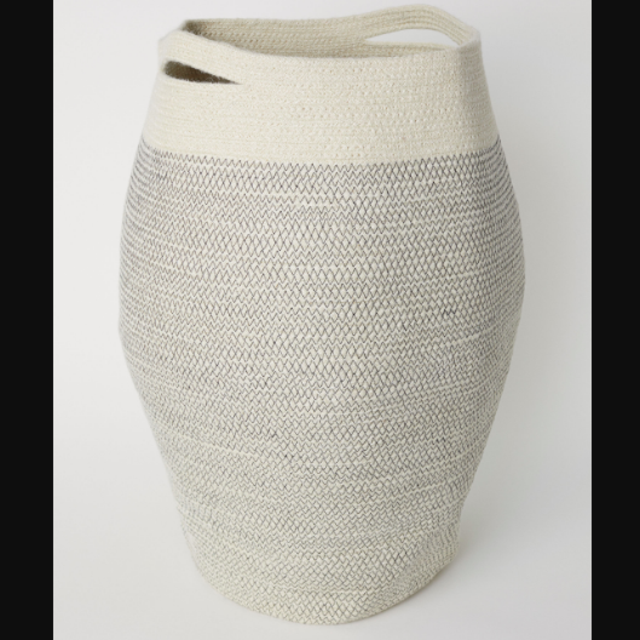 Jute Laundry Basket - White