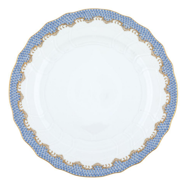 Herend Fishscale Dinner Plate Light Blue