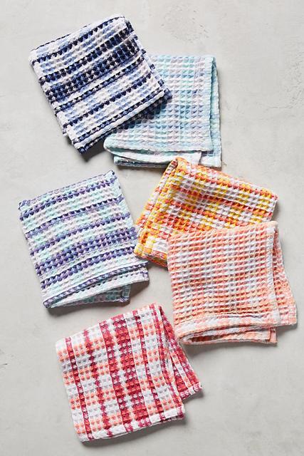 Anthropolgie Set of 6 plaid dishcloths