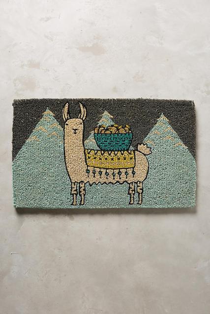 Anthropologie Mountain Llama Doormat