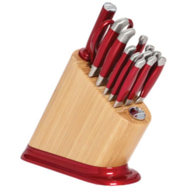 KitchenAid® 14-pc. Stainless Steel Iconic Knife Set Red