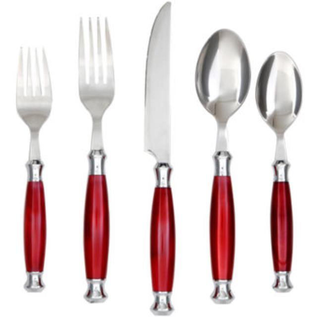 Barcelona 20-pc. Flatware Set Plus Storage Rack Red