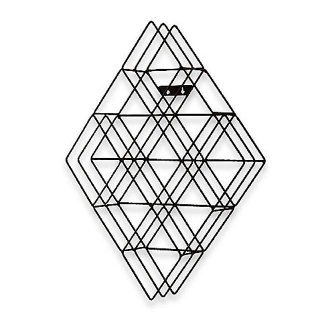 Diamond-Shaped Wall-Mount CD Rack