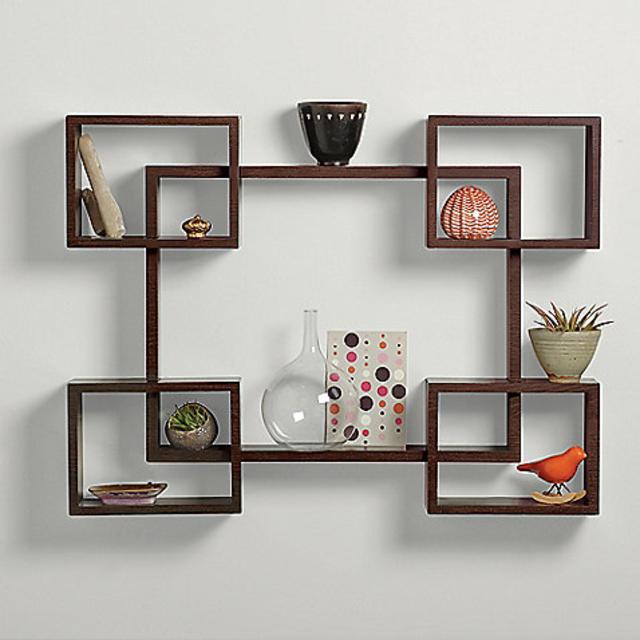 Real Simple® 5-Piece Interlocking Decorative Rectangle Shelf Set in Espresso