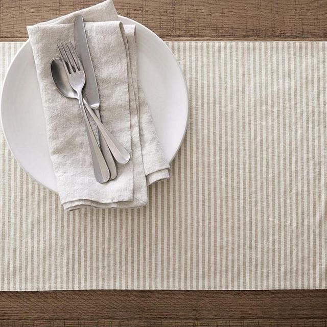 Wheaton Striped Linen/Cotton Placemats - Set of 4