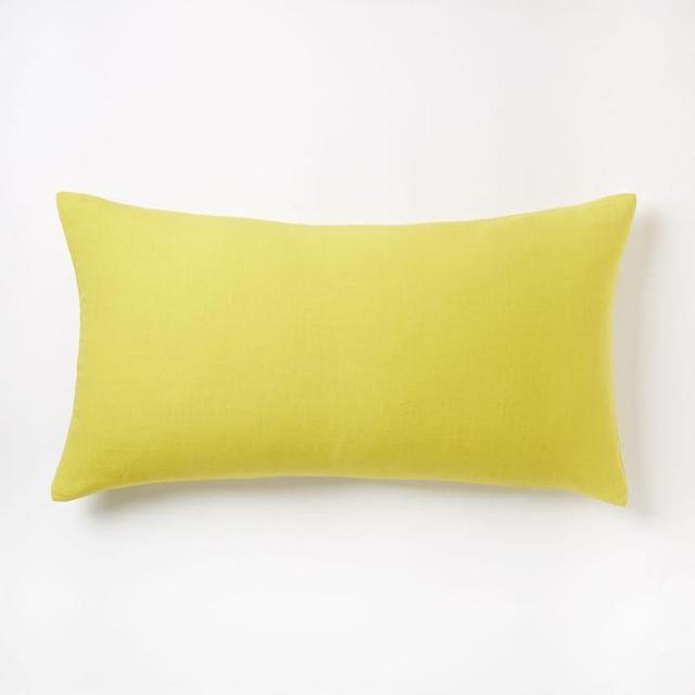 Belgian Flax Linen; King Sham - CITRUS YELLOW