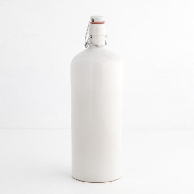 Oil Jug with Swing Top, White