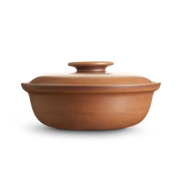 Large Covered Serving Dish; Redwood