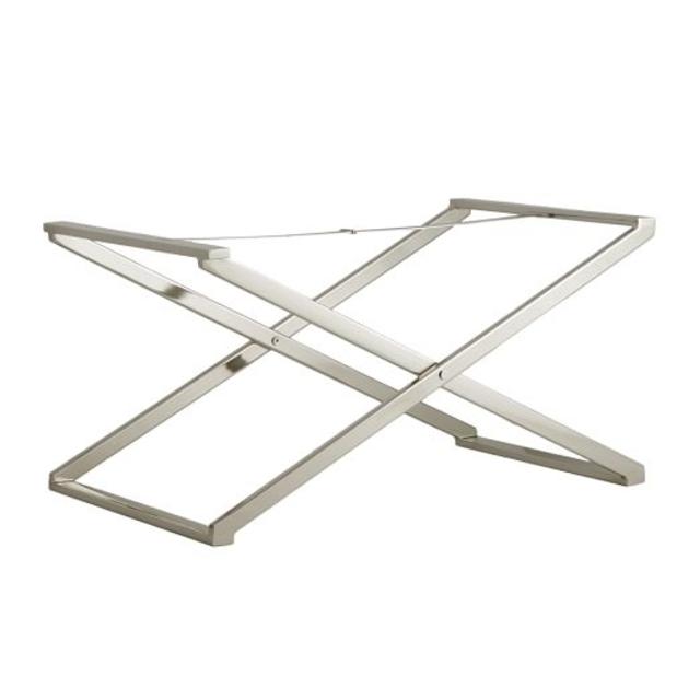 Low Butler Tray Stand, Polished-Nickel