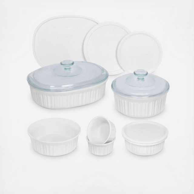 French White 12-Piece Round & Oval Bakeware Set