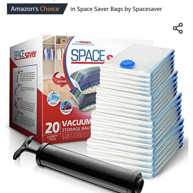 Spacesaver Vacuum Storage Bags (Variety 20 Pack) Save 80% on Clothes Storage Space - Vacuum Sealer Bags for Comforters, Blankets, Bedding, Clothing - Compression Seal for Closet Storage. Pump for Travel.