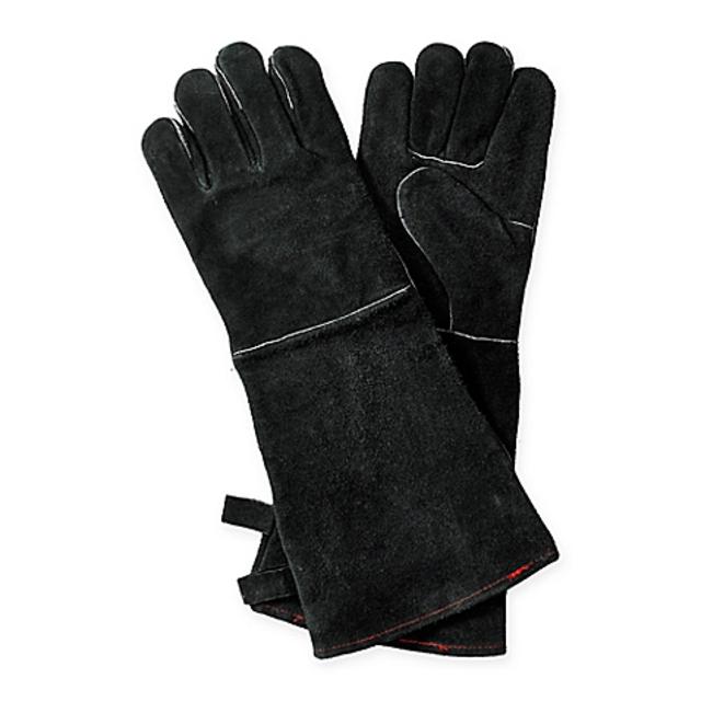 Leather BBQ Gloves in Black