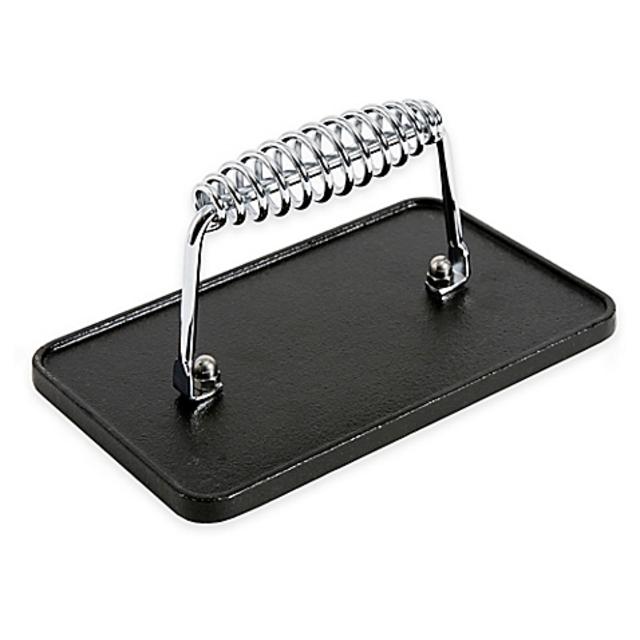 Artisanal Kitchen Supply™ 8-Inch x 5-Inch Pre-Seasoned Cast Iron Grill Press