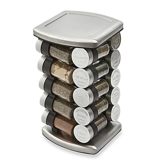 Olde Thompson 20 Jar Embossed Revolving Spice Rack