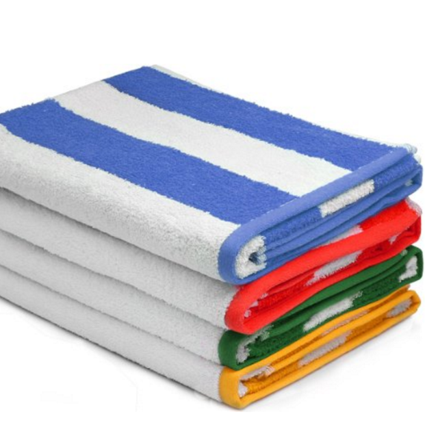 Large Beach Towel, Pool Towel, in Cabana Stripe - (Variety, 4 pack, 30x60 inches) - Cotton - by Utopia Towel