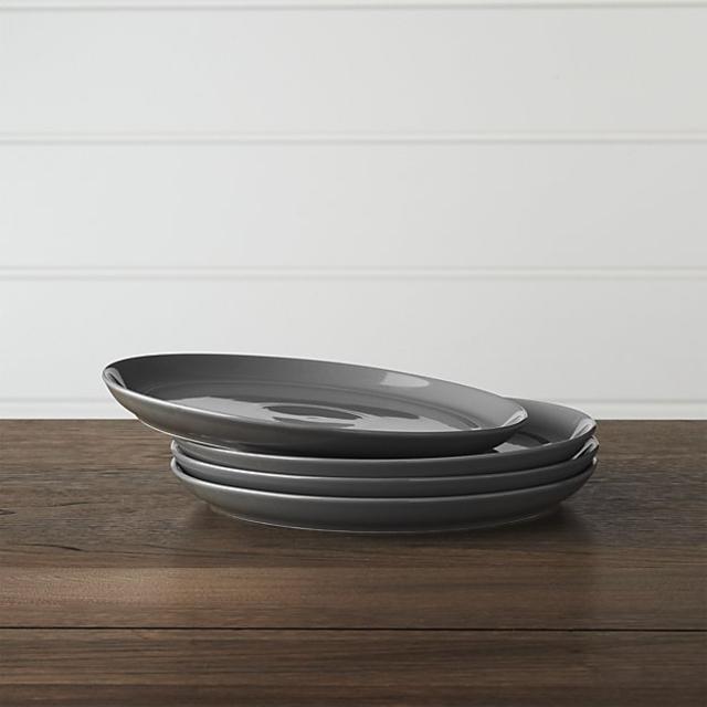 Set of 4 Hue Dark Grey Salad Plates