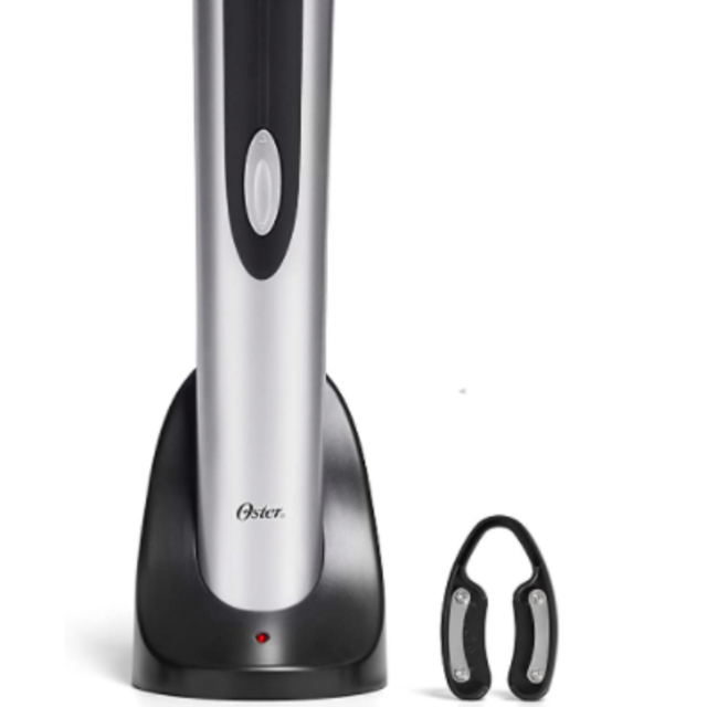 Oster Cordless Electric Wine Bottle Opener with Foil Cutter, FFP - FPSTBW8207-S-AMZ, Silver, One