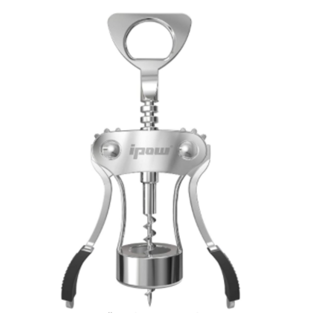 IPOW Wing Corkscrew, Multifunctional Wine Beer Bottle Opener, Wine Corkscrew for all Cork Stoppered and Beer Cap Bottles. Used in Kitchen Chateau Restaurant Bars for Wine Enthusiast and Waiters White