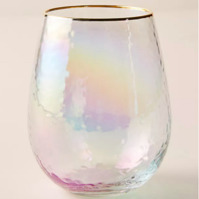 Lustered Stemless Wine Glasses, Set of 4