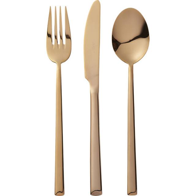 12-piece shiny copper flatware set