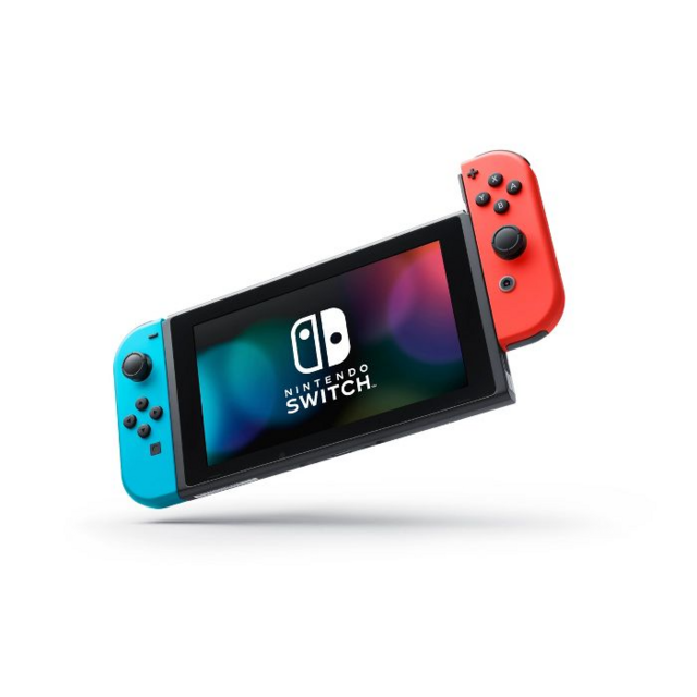 Nintendo Switch with Neon Blue and Neon Red Joy‑Con