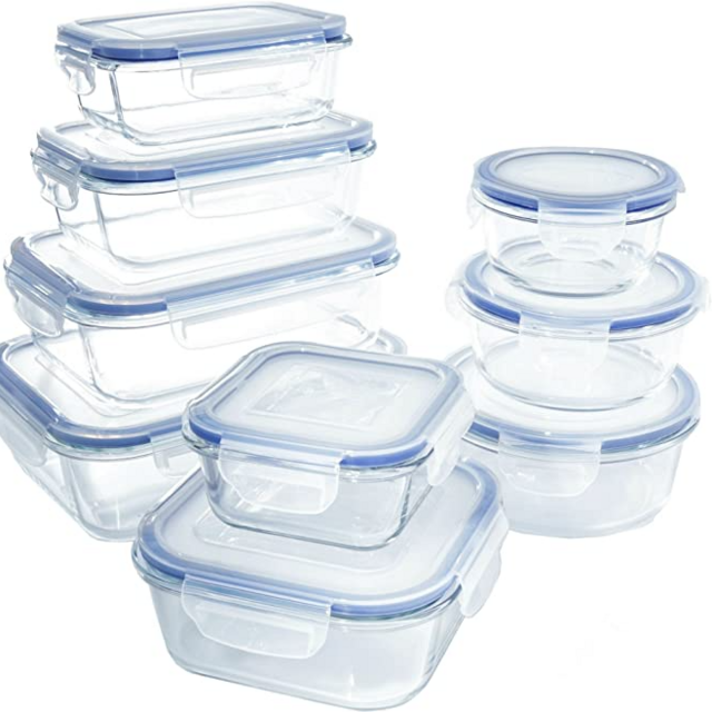 1790 Glass Food Storage Containers with Lids (18 Piece - 9PK)