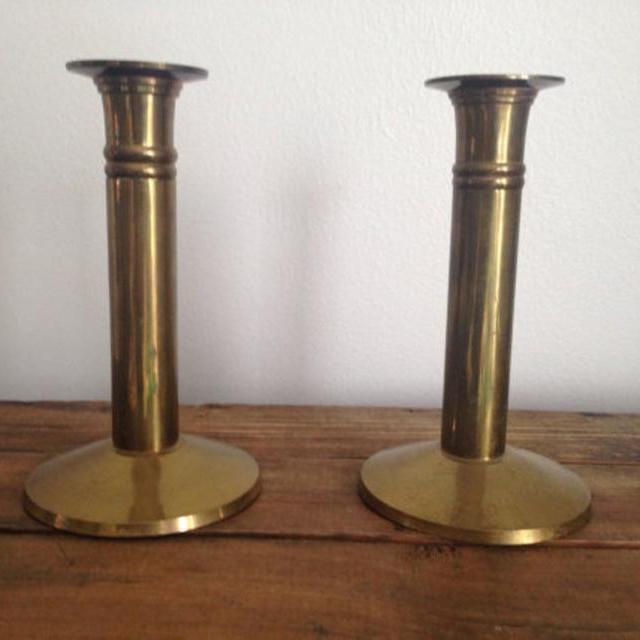 Vintage Brass Candlestick Holders S/2