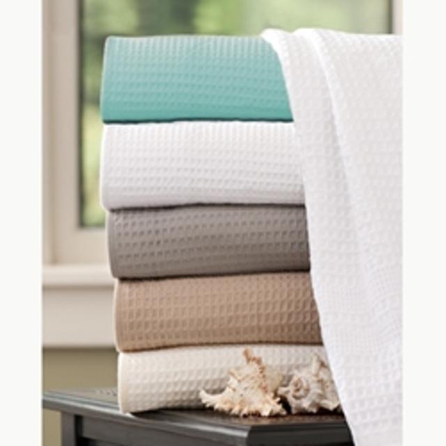 Classic Waffle Weave Bath Towel in White