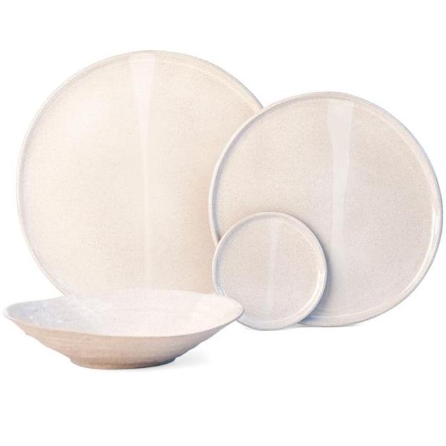 JS 159 Appetizer Plate White Speckled Stoneware Tableware