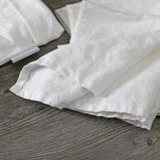 Pure Washed Linen Table Napkins- Set of 4 - 20x20- Ivory