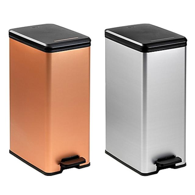 Curver 40-Liter Slim Metallic Trash Can