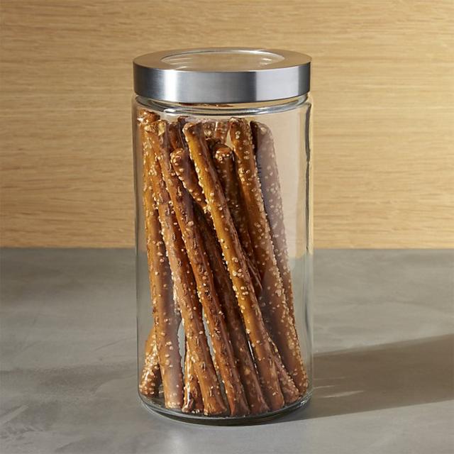 Medium Glass Storage Canister with Stainless Steel Lid