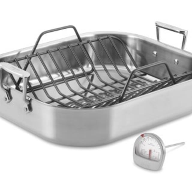 All-Clad Stainless-Steel Large Roaster with Rack, Small