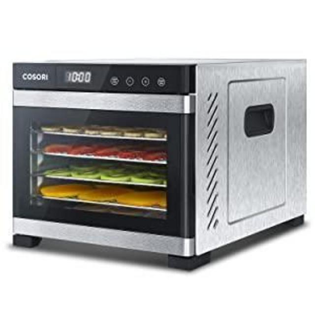 COSORI Premium Food Dehydrator Machine(50 Free Recipes), 6 Stainless Steel Trays with Digital Timer and Temperature Control for Beef,Jerky,Fruit,Dog Treats,Herbs,ETL Listed/FDA Compliant
