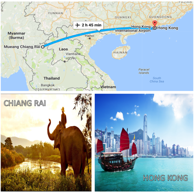 Airfare from Thailand to Hong Kong