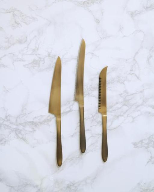 Pomme Gold Plated Knives - Bread Knife