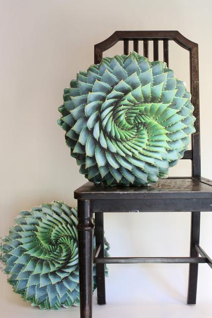 Spiral Succulent decorative pillow made to order