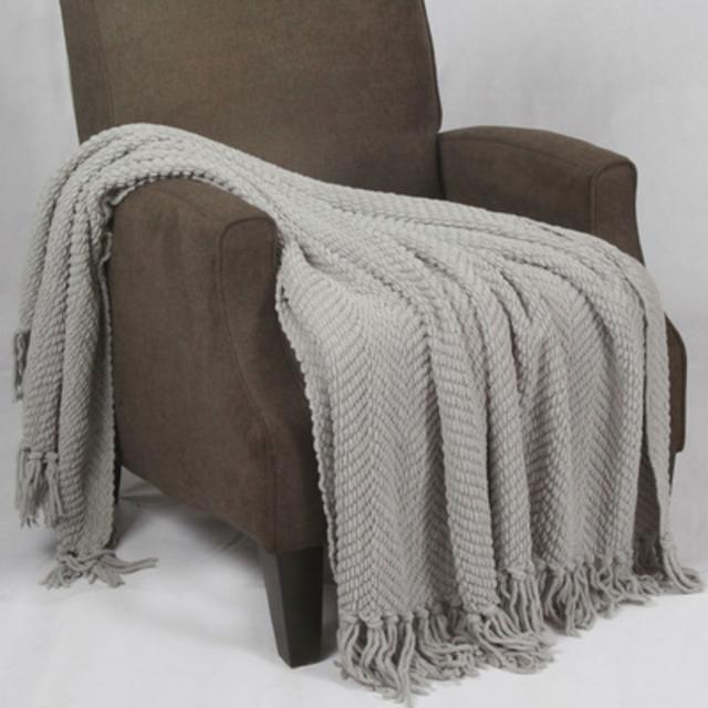 Tweed Knitted Throw Blanket