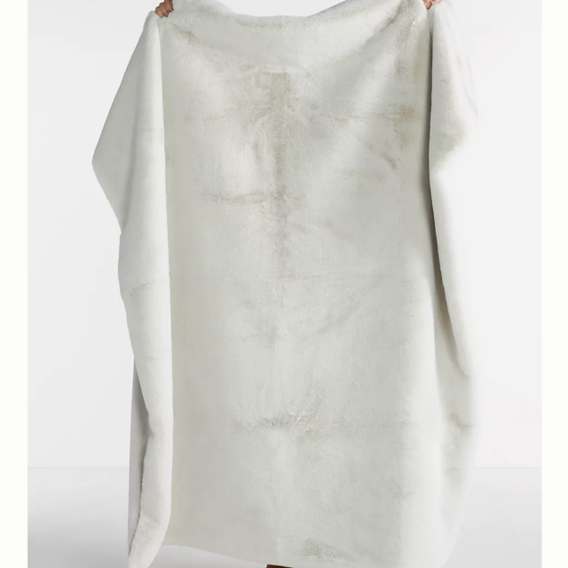 Sophie Faux Fur Throw Blanket; grey