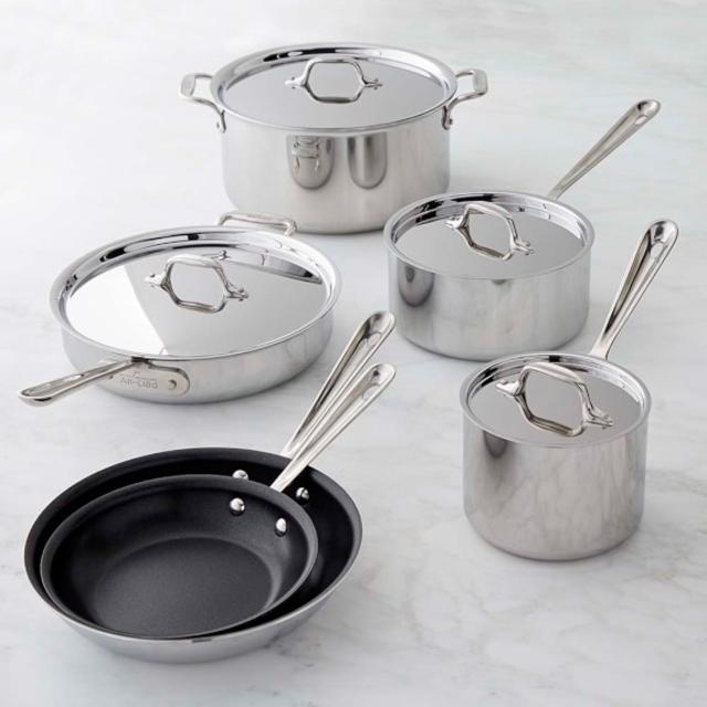 All-Clad Tri-Ply Stainless-Steel Nonstick 10-Piece Cookware Set