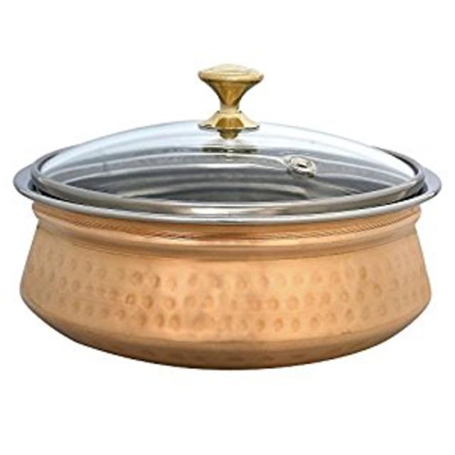 Donga Indian Serveware Soup Tureen - 1 Large Bowls with Glass Lids
