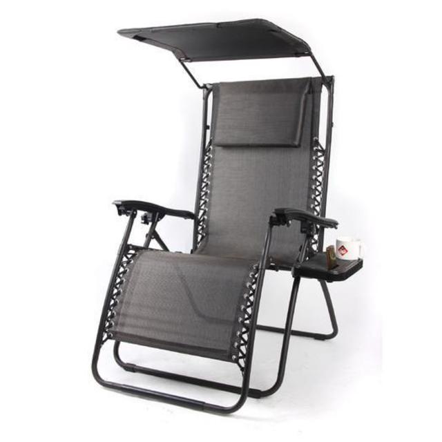 Pacific Black XL Zero Gravity Chair with Canopy and Tray                        by                    Gold Sparrow