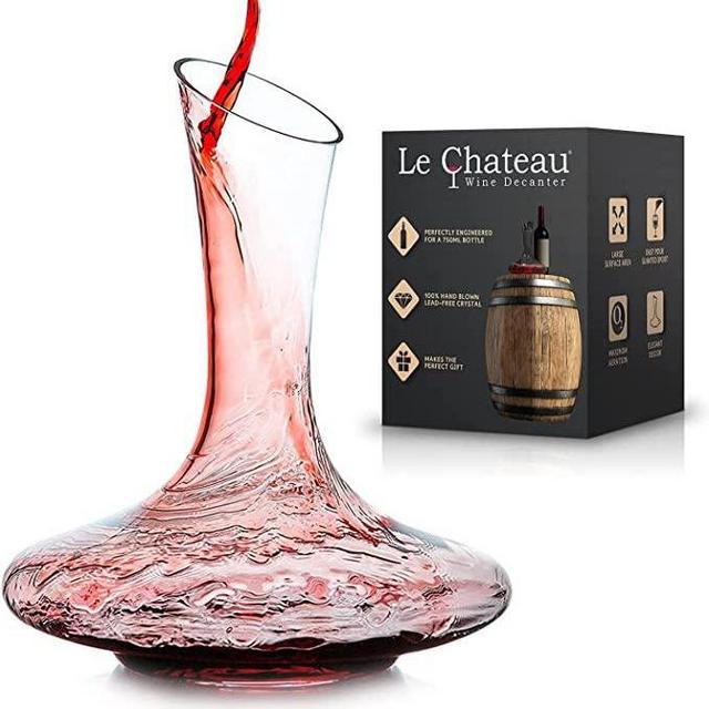 Le Chateau Red Wine Decanter Aerator - Crystal Glass Wine Carafe - Full Bottle Wine Pitcher