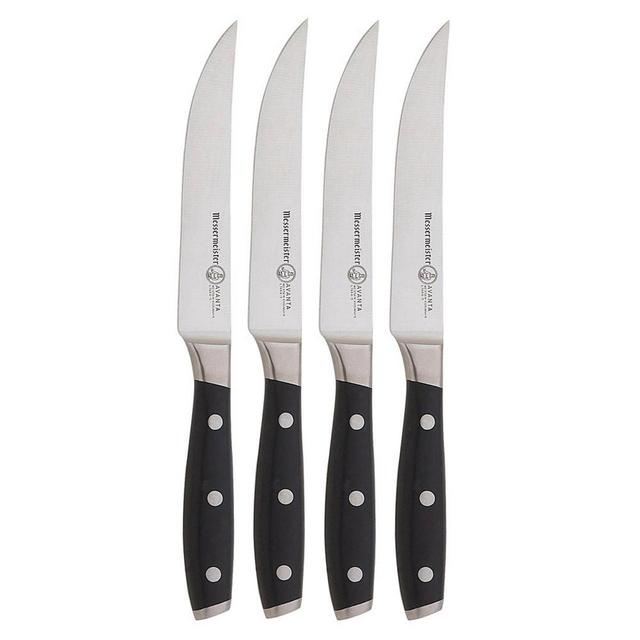 Messermeister Avanta Fine Edge Steak Knife Set, 4-Piece, Black