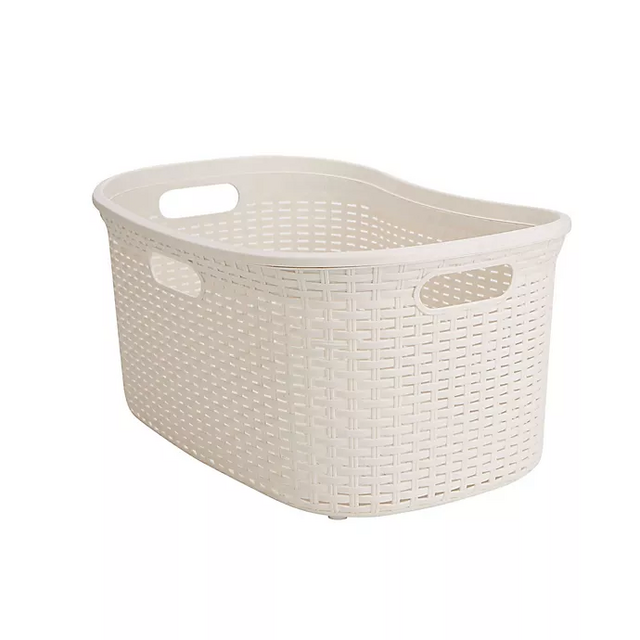 Mind Reader 40-Liter Laundry Basket in Ivory White