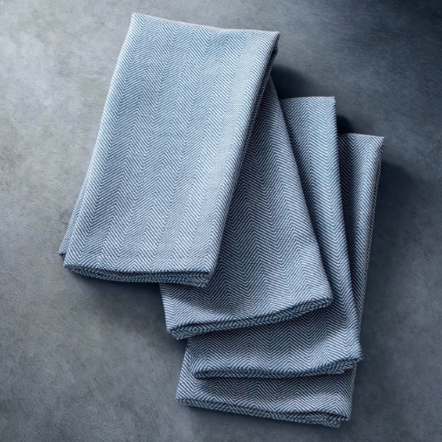 Open Kitchen by Williams Sonoma Herringbone Napkins, Set of 4 - Blue
