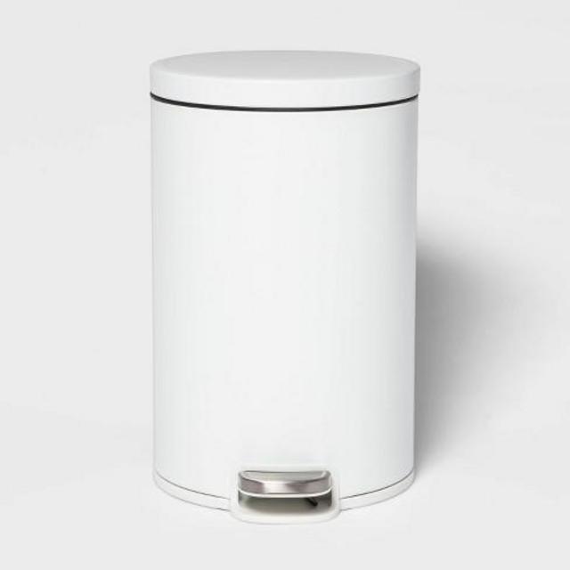 Bathroom 12L Round Step Trash Can - Made By Design™