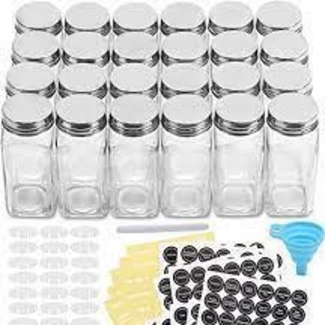 Aozita 24 Pcs Glass Spice Jars/Bottles