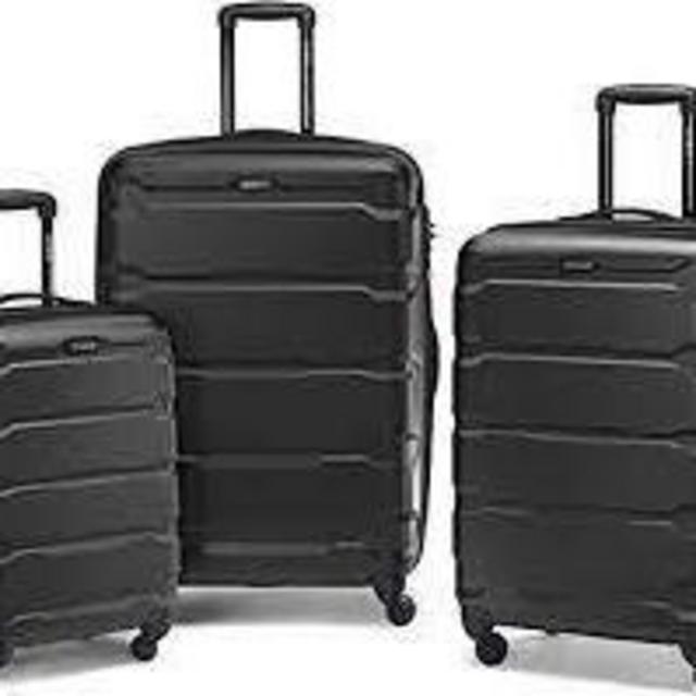 Samsonite Omni PC Hardside Expandable Luggage with Spinner Wheels, Black, 3-Piece Set